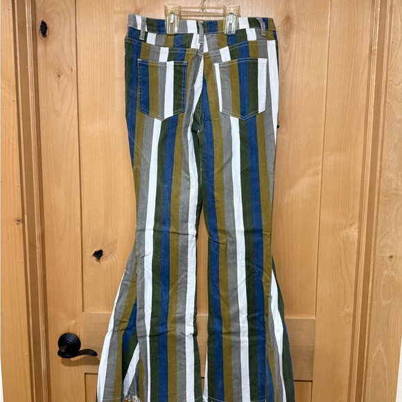 Striped bell bottom Women Jeans - Picture 2 of 2